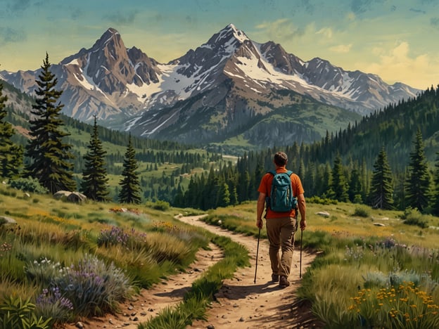 Auf dem Bild sieht man eine Person, die auf einem Wanderweg durch eine malerische Landschaft im Nationalpark wandert. Umgeben von hohen Bergen und dichten Wäldern, bietet die Umgebung eine ideale Kulisse für Outdoor-Aktivitäten wie:1. **Wandern**: Die Person hat offensichtlich eine Wanderung unternommen, um die beeindruckende Natur zu erkunden.2. **Naturbeobachtung**: Die vielfältige Flora und Fauna lädt dazu ein, Tiere und Pflanzen zu beobachten und zu fotografieren.3. **Fotografie**: Die atemberaubenden Landschaften sind perfekt für Naturfotografen, die die Schönheit der Umgebung festhalten möchten.4. **Entspannung**: Das Wandern in solch einer idyllischen Umgebung ermöglicht es, Stress abzubauen und die Ruhe der Natur zu genießen.Zusammenfassend bietet die Szenerie viele Möglichkeiten, die Natur aktiv zu erleben und die Schönheit des Nationalparks zu genießen.