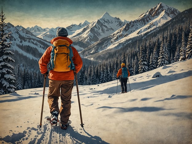 Auf dem Bild sind zwei Personen zu sehen, die durch eine verschneite Landschaft wandern. Diese Szene eignet sich hervorragend für Aktivitäten abseits der Piste.Hier sind einige der besten Aktivitäten, die man in solch einer Umgebung unternehmen kann:1. **Winter-Wanderungen**: Entdecken Sie die Natur auf ausgeschilderten Wanderwegen, die durch die verschneite Landschaft führen.2. **Schneeschuhwandern**: Eine großartige Möglichkeit, tiefer in die Natur einzutauchen und Gebiete zu erkunden, die mit Skiern schwer zu erreichen sind.3. **Langlaufen**: Eine sportliche Alternative, die sowohl Kraft als auch Ausdauer fordert und dabei die beeindruckende Winterlandschaft zeigt.4. **Fotografie**: Halten Sie die Schönheit der Winterlandschaft und der verschneiten Berge mit Ihrer Kamera fest.5. **Winter-Camping**: Für Abenteurer bietet sich die Möglichkeit, im Schnee zu campen und die Ruhe der Natur zu genießen.6. **Eisfischen**: In gefrorenen Gewässern können Sie das Angeln in einer einzigartigen Winterumgebung erleben.Diese Aktivitäten ermöglichen es, den Winter jenseits der Piste in vollen Zügen zu genießen!