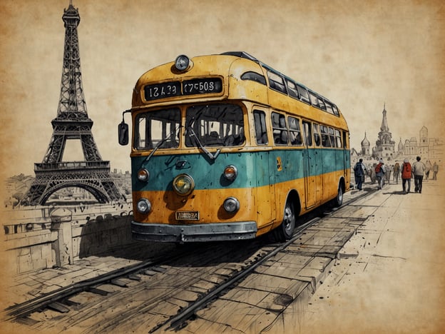 Auf dem Bild ist ein nostalgischer Bus zu sehen, der auf Schienen steht, mit dem Eiffelturm im Hintergrund. Es gibt auch einige Personen, die durch die Szene spazieren.**Tipps für Besucher:**1. **Fotografie**: Der Eiffelturm ist ein perfekter Hintergrund für Fotos. Besuchen Sie den Platz früh am Morgen oder spät am Abend, um Menschenmengen zu vermeiden.2. **Transport**: Informieren Sie sich über lokale Verkehrsmittel, um die besten Routen und Zeiten zu finden.3. **Erkunden**: Planen Sie Spaziergänge entlang der Seine, um die Aussicht auf den Eiffelturm aus verschiedenen Perspektiven zu genießen.4. **Genießen**: Probieren Sie lokale Cafés in der Nähe aus, um eine authentische Pariser Atmosphäre zu erleben.5. **Kultur**: Besuchen Sie kulturelle Veranstaltungen oder Märkte in der Umgebung, um mehr über die lokale Kultur zu erfahren.