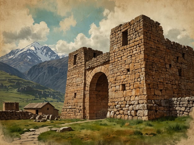 Auf dem Bild ist eine beeindruckende Inka-Ruine zu sehen, die an die architektonischen Meisterwerke von Ingapirca erinnert. Ingapirca, die größte Inka-Ruine in Ecuador, ist ein Symbol der Inka-Kultur und deren Ingenieurskunst.Die Ruinen sind aus großen, exakt zugeschnittenen Steinen erbaut, die typisch für die Inka-Architektur sind. Im Hintergrund erhebt sich ein majestätischer Berg, was die beeindruckende Lage von Ingapirca in den Anden widerspiegelt. Diese Stätte war einst ein wichtiges religiöses und kulturelles Zentrum für die Inkas und ist heute ein faszinierendes Ziel für Touristen, die die Geschichte und die Wunder dieser antiken Zivilisation erkunden möchten.