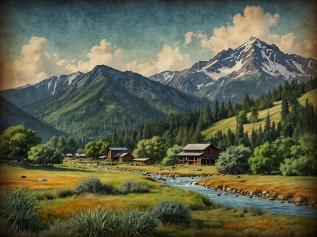Auf dem Bild ist eine malerische Landschaft zu sehen, die von sanften Hügeln, hohen Bergen und einem ruhigen Fluss geprägt ist. Die grüne Wiesenfläche, gespickt mit bunten Blumen, vermittelt ein Gefühl von Freiheit und Entspannung. Die Holzhäuser, die sich harmonisch in die Natur einfügen, läuten die Ruhe und Gelassenheit ein, die Tisaleo für Entspannung und Wellness bietet.Die idyllische Umgebung lädt dazu ein, die Schönheit der Natur zu genießen und neue Energie zu tanken – ideal für einen Wellnessaufenthalt, der Körper und Geist harmonisiert.