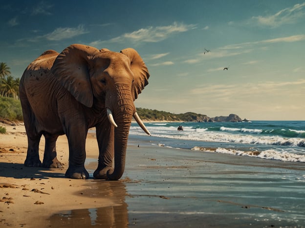 Auf dem Bild ist ein Elefant zu sehen, der am Strand entlanggeht.Wenn du den Machalilla Nationalpark besuchen möchtest, hier einige Tipps:1. **Frühzeitige Planung**: Plane deinen Besuch im Voraus, um die besten Wanderwege und Aktivitäten auszuwählen.2. **Ortskundige Führer**: Schließe dich einer geführten Tour an, um die Tierwelt besser kennenzulernen.3. **Ausrüstung**: Bring bequeme Wanderschuhe, Sonnencreme und genügend Wasser mit.4. **Respektiere die Umwelt**: Halte Abstand zu den Tieren und nimm deinen Müll wieder mit.5. **Beobachtung der Tierwelt**: Sei geduldig beim Beobachten von Vögeln und anderen Tieren, besonders in der Früh.6. **Kultur erleben**: Besuche lokale Dörfer, um die Kultur und Traditionen der Region kennenzulernen.Viel Spaß beim Entdecken des Parks!