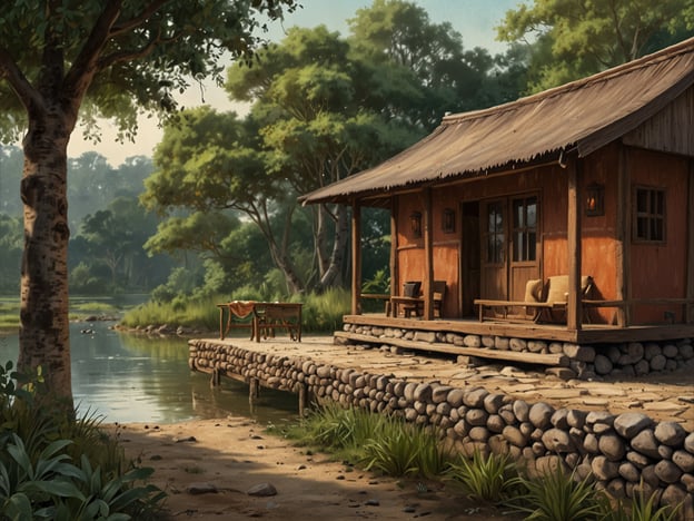 Auf dem Bild ist eine rustikale Lodge am Wasser zu sehen, umgeben von Bäumen und üppiger Vegetation. Diese Art von Umgebung erinnert an die Surama Eco-Lodge, die für ihre naturnahe Lage und nachhaltigen Praktiken bekannt ist.Hier sind einige Tipps für deinen Aufenthalt in der Surama Eco-Lodge:1. **Naturerkundung:** Nutze die Möglichkeiten, die Region zu erkunden. Es werden häufig geführte Touren angeboten, um die lokale Flora und Fauna kennenzulernen.2. **Lokale Küche:** Probiere die traditionellen Gerichte, die oft mit frischen, regionalen Zutaten zubereitet werden.3. **Entspannung:** Genieße die ruhige Atmosphäre am Wasser. Es ist ein perfekter Ort zum Entspannen und Meditieren.4. **Nachhaltigkeit:** Informiere dich über die umweltfreundlichen Initiativen der Lodge und unterstütze nachhaltige Praktiken während deines Aufenthalts.5. **Verbindung zur Gemeinschaft:** Nimm an Veranstaltungen oder Workshops teil, die von der Lodge oder der lokalen Gemeinschaft organisiert werden, um mehr über ihre Kultur zu erfahren.Viel Spaß bei deinem Aufenthalt!