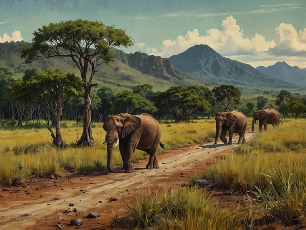 Auf dem Bild sind Elefanten zu sehen, die durch eine Landschaft mit grasbewachsenen Flächen und Bäumen wandern. Dies erinnert an die Abenteuer und Aktivitäten, die man rund um Lethem in Guyana erleben kann.In dieser Region kann man aufregende Tierbeobachtungen machen, einschließlich Safaris, bei denen man die beeindruckende Tierwelt, wie Elefanten, in ihrem natürlichen Lebensraum beobachten kann. Außerdem finden sich dort zahlreiche Möglichkeiten für Wandern und Erkundungstouren durch die üppige Natur, wo man die vielfältige Flora und Fauna hautnah erleben kann. Aktivitäten wie Vogelbeobachtung oder Bootsfahrten auf den nahegelegenen Flüssen bieten zusätzliche Abenteuer.