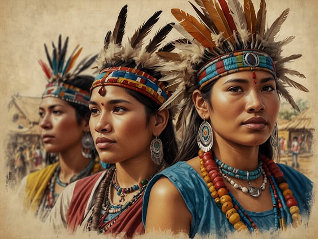 Auf dem Bild sind drei Frauen zu sehen, die traditionell gekleidet sind und eine beeindruckende Kombination aus Schmuck und Federkopfschmuck tragen. Ihre Kleidung und Accessoires spiegeln eine tiefe kulturelle Verbundenheit wider, die typisch für die indigenen Völker der Rupununi-Region ist.In der Rupununi, einem Gebiet in Guyana, sind kulturelle Erlebnisse oft geprägt von traditionellen Festen, Tänzen und dem Austausch von Geschichten. Die intensiven Farben und die kunstvollen Muster ihrer Bekleidung sind Teil ihrer Identität und zeigen die Kunstfertigkeit der Gemeinschaft. Feste in dieser Region sind Gelegenheiten, um Bräuche zu feiern, bei denen Musik, Tanz und kulinarische Spezialitäten eine zentrale Rolle spielen.