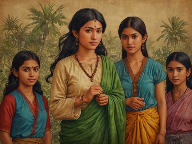 Auf dem Bild sind mehrere junge Frauen zu sehen, die traditionell gekleidet sind. Ihre Kleidung und das kulturelle Setting lassen darauf schließen, dass sie aus einer Region stammen, in der solche Trachten üblich sind, möglicherweise in Südasien.Diese Begegnungen mit Einheimischen können tiefere Einblicke in ihre Kultur, Traditionen und Bräuche bieten. Der Austausch zwischen Reisenden und Einheimischen ist oft eine wertvolle Erfahrung, die das Verständnis für verschiedene Lebensweisen fördert. Man kann über lokale Feste, Kunsthandwerk, Musik oder Kulinarik sprechen, die allesamt einen wichtigen Teil der kulturellen Identität ausmachen. Solche Interaktionen ermöglichen es, Gemeinsamkeiten zu entdecken und sich gegenseitig zu bereichern.