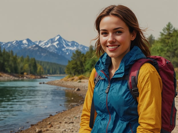 Auf dem Bild ist eine junge Frau zu sehen, die an einem Gewässer steht, umgeben von einer malerischen Landschaft mit Bergen im Hintergrund. Hier sind einige praktische Tipps für Deinen Aufenthalt in der Natur:1. **Kleidung**: Trage wetterfeste und atmungsaktive Kleidung, um dich vor wechselnden Bedingungen zu schützen. Schichten sind wichtig!2. **Wasser**: Vergiss nicht, genug Wasser mitzunehmen, um hydratisiert zu bleiben, besonders wenn du aktiv bist.3. **Sicherheit**: Informiere jemanden über deine Pläne, falls du alleine unterwegs bist. Überlege, eine Notfallausrüstung dabei zu haben.4. **Abfallentsorgung**: Achte darauf, deinen Müll wieder mitzunehmen, um die Natur zu schützen.5. **Respektiere die Umgebung**: Halte dich an die Wege und respektiere die Wildtiere, die du möglicherweise siehst.Viel Spaß bei deinem Aufenthalt in der Natur!