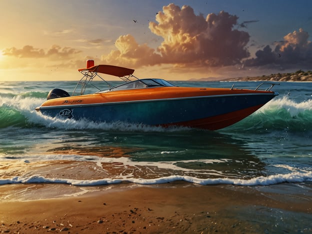 Auf dem Bild ist ein Boot zu sehen, das durch die Wellen fährt, während die Sonne untergeht. Die Farben des Himmels und des Wassers schaffen eine malerische Stimmung.
Die beste Zeit für deinen Strandurlaub auf Aruba ist zwischen Dezember und April. In dieser Zeit ist das Wetter angenehm und die Wahrscheinlichkeit von Regen ist gering, was ideale Bedingungen für Aktivitäten am Strand und Bootsausflüge bietet.