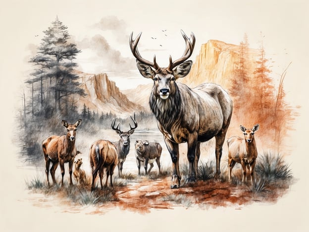 Auf dem Bild sind verschiedene Arten von Wildtieren abgebildet, insbesondere Rehe und Hirsche in einer natürlichen Umgebung. In einem Tierfreigelände könnten Besucher solche Tiere oft in nahegelegenen Gehegen oder auf Naturwanderungen beobachten. Zu den Aktivitäten und Attraktionen in einem Tierfreigelände gehören:- **Tierbeobachtungen**: Besucher können die Tiere in ihrer natürlichen Umgebung beobachten und mehr über ihre Lebensweise erfahren.- **Naturlehrpfade**: Wanderwege, die durch das Gelände führen und Informationen über die Flora und Fauna bieten.- **Fütterungen**: Geplante Fütterungsveranstaltungen, bei denen die Besucher sehen können, wie die Tiere gefüttert werden.- **Tierführungen**: Informative Führungen, die von Fachleuten geleitet werden und interessante Einblicke in die Tiere und ihren Lebensraum geben.- **Interaktive Ausstellungen**: Bereiche, in denen Besucher mehr über Tierarten und ihren Schutz lernen können.Diese Attraktionen sind darauf ausgelegt, den Besuchern ein unvergessliches Erlebnis in der Natur zu bieten.