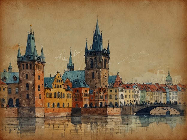 Auf dem Bild ist eine malerische Stadtansicht mit historischen Gebäuden und Türmen zu sehen. Diese Art von Architektur ist typisch für viele europäische Städte, die besonders zur Adventszeit lebendig werden.In dieser Zeit finden oft Weihnachtsmärkte statt, die als kulturelle Höhepunkte im Advent gelten. Der Duft von Glühwein und gebrannten Mandeln erfüllt die Straßen, während festlich geschmückte Stände Kunsthandwerk und lokale Delikatessen anbieten. Die festliche Stimmung wird durch Musik und Lichter ergänzt, was die Schönheit der altmodischen Architektur noch verstärkt. Solche Szenen sind charakteristisch für viele Städte, die während der Adventszeit zu einem beliebten Ziel für Touristen und Einheimische werden.