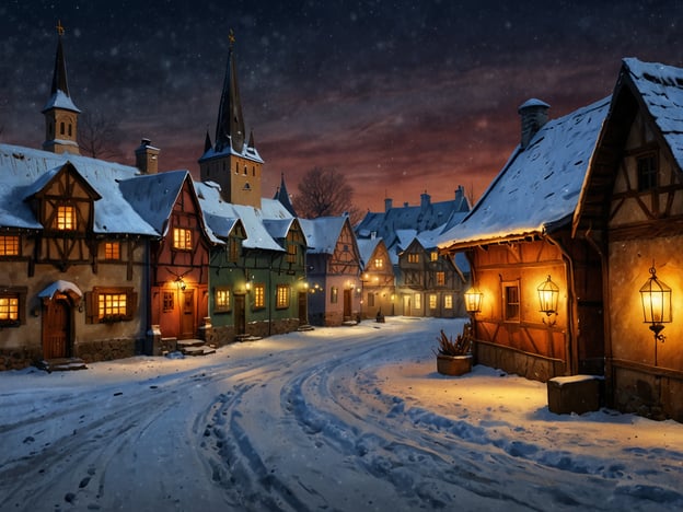 Auf dem Bild sind festlich dekorierte, schneebedeckte Häuser in einer charmanten Winterlandschaft zu sehen. Die warmen Lichter strahlen eine gemütliche Stimmung aus, während der Schnee sanft auf den Dächern liegt.In Tallinn zur Weihnachtszeit gibt es viele Highlights zu entdecken! Der Weihnachtsmarkt auf dem Rathausplatz ist ein Muss, wo regionale Handwerkskunst und traditionelle estnische Leckereien angeboten werden. Die historische Altstadt erstrahlt in festlicher Beleuchtung, und die engen Gassen laden zu einem romantischen Spaziergang ein. Auch das Eislaufen auf der Freiluftbahn ist ein beliebtes Erlebnis. Vergessen Sie nicht, die beeindruckenden Kirchen und die alte Stadtmauer zu besichtigen, die in dieser besonderen Zeit besonders stimmungsvoll wirken!