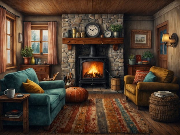 Auf dem Bild ist ein gemütliches Wohnzimmer zu sehen, das mit einem Kamin, bequemen Sofas und einer warmen, einladenden Atmosphäre ausgestattet ist. Die Einrichtung vermittelt ein Gefühl von Hygge, insbesondere in der Weihnachtszeit. Hygge steht für Gemütlichkeit und die Kunst, die kleinen Dinge des Lebens zu genießen.In dieser Zeit wird oft Wert auf Licht, Wärme und das Zusammensein mit geliebten Menschen gelegt. Der Kamin strahlt Wärme aus und die kuscheligen Sofas laden dazu ein, sich zurückzulehnen, eine Tasse Tee zu genießen und vielleicht ein gutes Buch zu lesen. Die Dekoration und die Farben schaffen eine harmonische Umgebung, die perfekt ist, um die Weihnachtszeit in vollen Zügen zu genießen.