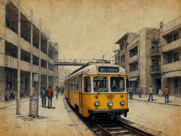 Auf dem Bild ist eine Straßenbahn in einer städtischen Umgebung zu sehen. Die gelbe Straßenbahn scheint eine Haltestelle zu haben, an der Passagiere stehen und auf den Einstieg warten. Die Gebäude im Hintergrund sind modern, mit mehreren Etagen und Balkonen.Für eine Anreise in diese Gegend wäre es sinnvoll, öffentliche Verkehrsmittel wie die Straßenbahn zu nutzen, da sie direkt ins Stadtzentrum führt. Alternativ könnten auch Busverbindungen eine gute Option sein.Für die Übernachtung gibt es wahrscheinlich verschiedene Möglichkeiten in der Umgebung, wie Hotels oder Ferienwohnungen, die eine gute Anbindung an die öffentlichen Verkehrsmittel bieten. Es wäre ratsam, im Voraus zu buchen, um die besten Preise zu sichern und sich einen günstigen Standort für die Erkundung der Stadt zu wählen.