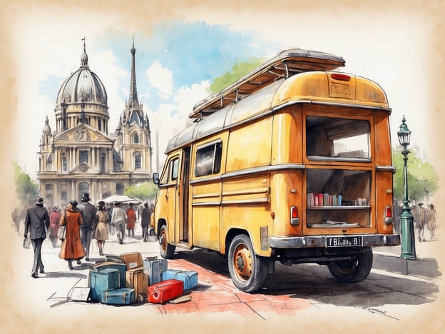 Auf dem Bild ist ein gelbes Wohnmobil zu sehen, das vor einem beeindruckenden Gebäude steht, das an die Architektur in Paris erinnert. Um das Wohnmobil herum gibt es Gepäckstücke, und viele Menschen sind ebenfalls im Bild, die anscheinend die Umgebung erkunden.Hier sind einige praktische Tipps für eine Reise nach Paris:1. **Öffentliche Verkehrsmittel nutzen**: Die Metro ist schnell und günstig. Besorge dir ein Navigo-Pass oder ein Ticket für mehrere Tage.2. **Frühe Besuche**: Deine Sightseeing-Touren sollten früh am Morgen beginnen, um lange Warteschlangen zu vermeiden, besonders bei beliebten Sehenswürdigkeiten wie dem Louvre oder dem Eiffelturm.3. **Straßenessen genießen**: Probiere die lokalen Delikatessen von Straßenverkäufern. Crêpes und Baguettes sind sehr empfehlenswert!4. **Zentrale Unterkünfte wählen**: Wähle eine Unterkunft in der Nähe der Hauptsehenswürdigkeiten, um Fußwege zu minimieren.5. **Zu Fuß erkunden**: Viele charmante Viertel, wie Montmartre oder Le Marais, lassen sich am besten zu Fuß erkunden.6. **Lokale Kultur respektieren**: Versuche, ein paar Worte Französisch zu lernen, um den Einheimischen Respekt zu zeigen.Mit diesen Tipps kannst du deine Paris-Reise noch angenehmer gestalten!