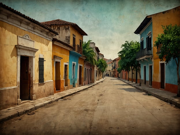 Auf dem Bild ist eine malerische, gepflasterte Straße mit bunten Kolonialhäusern zu sehen, die typisch für die Altstadt von Mompox in Kolumbien sind.Mompox, auch bekannt als Santa Cruz de Mompox, spielt eine bedeutende Rolle in der Geschichte Kolumbiens. Während der Kolonialzeit war die Stadt ein wichtiger Handelspunkt am Río Magdalena, der als Verkehrsweg für den Transport von Gütern diente. Mompox entwickelte sich zu einem kulturellen und wirtschaftlichen Zentrum, wo verschiedene Einflüsse aus der indigenen, spanischen und afrikanischen Kultur miteinander verschmolzen.Die Stadt ist ebenfalls für ihre gut erhaltene koloniale Architektur berühmt und wurde 1995 von der UNESCO zum Weltkulturerbe erklärt. Mompox ist heute ein Symbol des historischen Erbes Kolumbiens und zieht Touristen an, die die Geschichte und die Atmosphäre dieser einzigartigen Stadt erleben möchten.
