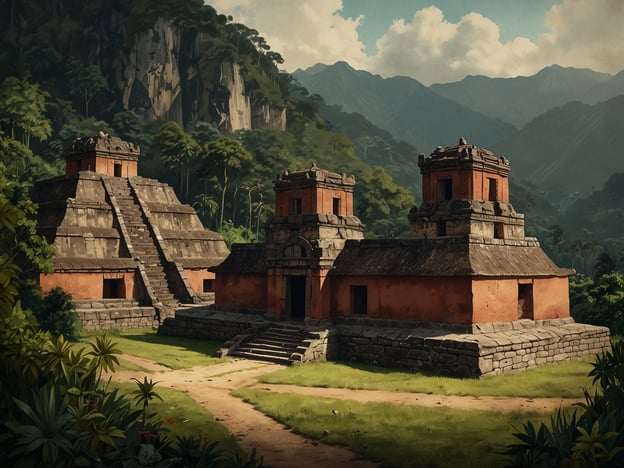 Auf dem Bild sind beeindruckende archäologische Ruinen zu sehen, die von dichter tropischer Vegetation umgeben sind. Die Bauten, die aus roten und grauen Steinen bestehen, weisen typischerweise eine pyramidenartige Form auf und sind möglicherweise Überreste einer präkolumbianischen Kultur.Die Stufen, die zu den höheren Plattformen führen, zeugen von der architektonischen Raffinesse und der religiösen Bedeutung solcher Stätten. Diese Ruinen könnten Teil eines Tempels oder einer Zeremonialanlage gewesen sein, die in einer historischen Zivilisation eine zentrale Rolle spielte.Die majestätischen Berge im Hintergrund und das üppige Grün lassen erahnen, dass wir uns in einer unberührten und geschichtsträchtigen Landschaft befinden, die die Faszination vergangener Kulturen verkörpert. Solche Stellen sind oft Schlüssel, um die Geschichte und das Alltagsleben der Menschen zu verstehen, die einst hier lebten und diese Monumente errichteten.