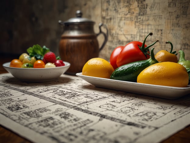 Auf dem Bild sind verschiedene frische Früchte und Gemüse zu sehen, die auf zwei Tellern angerichtet sind. Zu erkennen sind bunte Tomaten, Paprika, Gurken und einige Beeren, die zusammen eine ansprechende und gesunde Auswahl an kulinarischen Höhepunkten darstellen. Diese Art der Präsentation könnte gut zu einem feinen Angebot im Dorint Parkhotel passen, das oftmals eine Auswahl an frisch zubereiteten Gerichten und regionalen Spezialitäten bietet, die ebenfalls saisonale Produkte betonen. Die Kombination dieser Zutaten könnte zum Beispiel in einem frischen Salat oder als Beilage zu einem Hauptgericht verwendet werden.