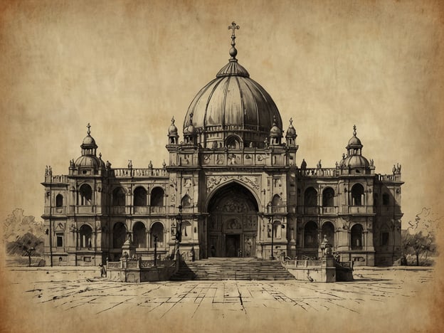 Auf dem Bild ist ein beeindruckendes Gebäudekomplex zu sehen, das mit einer prächtigen Kuppel und zahlreichen dekorativen Elementen gestaltet ist. Die Architektur wirkt majestätisch und weist sowohl islamische als auch koloniale Einflüsse auf. Die Fassade ist reich verziert und die Stufen, die zum Eingang führen, laden zur Erkundung ein.
Die perfekte Lage für Erkundungen bietet viel Raum, um die architektonischen Details zu bewundern und die Umgebung zu erkunden. Es scheint, als wäre dieser Ort ein ideales Ziel für Kulturinteressierte und Geschichtsbegeisterte.