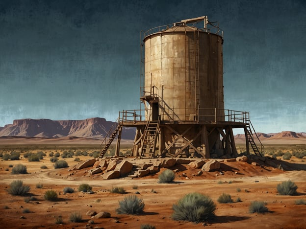 Auf dem Bild ist ein großer Wassertank zu sehen, der in einer Wüstenlandschaft steht. Der Tank ist auf einem Gestell montiert und sieht aus, als würde er dazu dienen, Wasser zu speichern oder zu transportieren.Ein artesischer Brunnen hingegen ist eine spezielle Art von Wasserquelle, bei der das Grundwasser durch einen natürlichen Druck an die Oberfläche gedrückt wird, ohne dass eine Pumpe notwendig ist. Bei anderen Wasserquellen, wie z.B. Brunnen oder Zisternen, muss oft manuell oder mechanisch Wasser gefördert werden.Die Unterschiede liegen also hauptsächlich in der Art der Wasserförderung und der Druckverhältnisse, die bei artesischen Brunnen oft von der Natur selbst erzeugt werden, während bei anderen Wasserquellen äußere Hilfsmittel benötigt werden, um Wasser zugänglich zu machen.