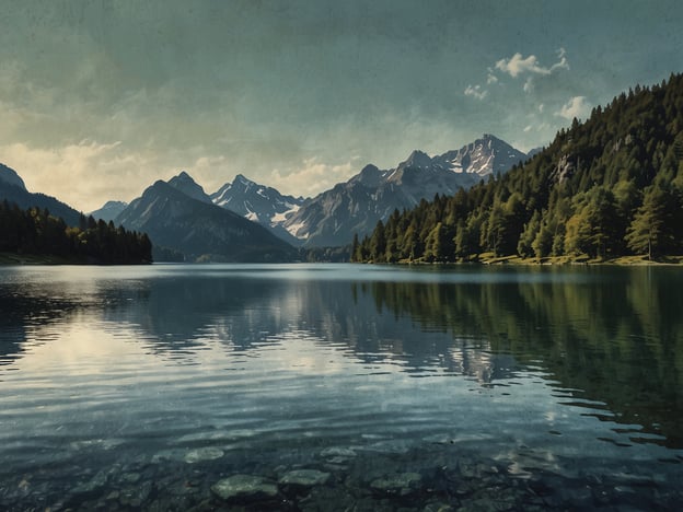 Auf dem Bild ist eine malerische Landschaft mit einem klaren See zu sehen, der von majestätischen Bergen und dichten Wäldern umgeben ist. Der Lautersee und Ferchensee stellen versteckte Schmuckstücke in dieser Region dar, ideal für Naturliebhaber. Das Wasser spiegelt die umliegenden Berge und Bäume wider, was eine ruhige und friedliche Atmosphäre schafft. Diese Seen sind perfekt für Erholungssuchende und bieten atemberaubende Ausblicke auf die alpine Schönheit.