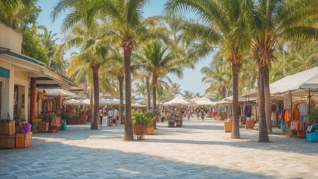 Einkaufen unter Palmen: Die Strandpromenade von Bansin