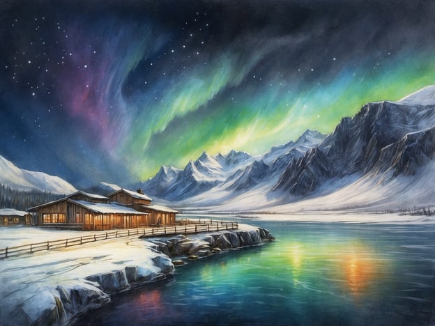Auf dem Bild ist eine malerische winterliche Landschaft zu sehen, die von den Nordlichtern erleuchtet wird. Ein gemütliches Holzhaus liegt am Ufer eines Gewässers, umgeben von schneebedeckten Bergen.Wenn du Reykjavik besuchst, hier sind einige Tipps:1. **Nordlichter beobachten**: Die besten Monate für die Nordlichter sind von September bis April. Suche dir einen dunklen Ort außerhalb der Stadt, um die Lichter richtig zu genießen.2. **Geheimhaltungen der Stadt**: Besuche die Hallgrímskirkja, die beeindruckende Kirche in Reykjavik, und genieße die Aussicht vom Turm.3. **Hot Springs**: Entspanne in der Blauen Lagune, die berühmt für ihre geothermischen heißen Quellen ist. Buche im Voraus, um Warteschlangen zu vermeiden.4. **Kultur erleben**: Das Harpa Konzert- und Konferenzzentrum ist architektonisch beeindruckend und bietet oft interessante Veranstaltungen.5. **Essensszene**: Probier die traditionelle isländische Küche in lokalen Restaurants. Fische und Schafsfleisch sind besonders empfehlenswert.Viel Spaß auf deiner Reise!