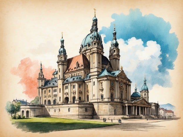 Auf dem Bild ist eine prächtige Kirche oder Kathedrale zu sehen, die an den Stil der barocken Architektur erinnert, wie sie in vielen Teilen Münchens zu finden ist. München hat eine reiche Geschichte in der Architektur und Kunst, insbesondere im Barockzeitalter, als viele beeindruckende Gebäude errichtet wurden.Ein bekanntes Beispiel ist die Theatinerkirche, die ebenfalls im Barockstil erbaut wurde. Solche Bauwerke spiegeln die kulturelle Blüte der Stadt wider und sind wichtige Teil der bayerischen Identität. Die kunstvollen Details und die majestätische Fassade zeugen von der damaligen Handwerkskunst und dem Einfluss der katholischen Kirche in der Region.München selbst hat sich im Laufe der Jahrhunderte von einer kleinen Siedlung zu einer bedeutenden europäischen Metropole entwickelt, und diese Architektur ist ein Symbol für diesen Wandel.