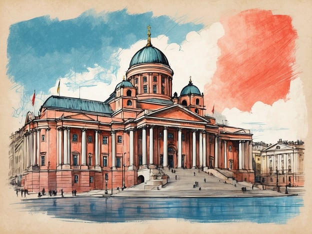 Auf dem Bild ist ein beeindruckendes Gebäude mit einer prächtigen Fassade und einer markanten Kuppel zu sehen. Dieses Gebäude erinnert an den Dom von Helsinki, auch bekannt als den Senatsplatz.Die Geschichte von Helsinki beginnt im 16. Jahrhundert, als die Stadt ursprünglich als ein kleiner Handelsposten gegründet wurde. Im Jahr 1808 wurde sie zur Hauptstadt des Großherzogtums Finnland, was zu einem signifikanten Wachstum führte. Der Bau des Doms, der 1852 vollendet wurde, symbolisiert den Einfluss des Klassizismus auf die Architektur der Stadt und ist ein zentrales Wahrzeichen.Helsinki ist heute bekannt für seine Architektur, die von verschiedenen Stilen geprägt ist, und spielt eine wichtige Rolle in der Kultur und Geschichte Finnlands. Das Bild vermittelt die Schönheit und den historischen Charme, die Helsinki auszeichnen.
