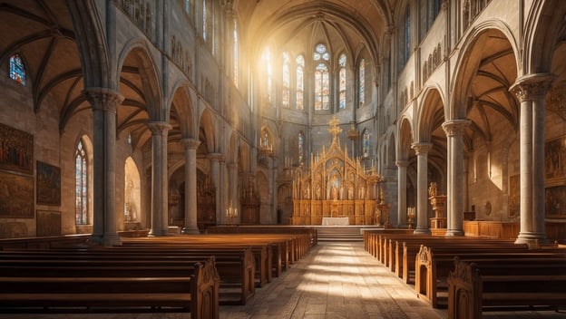 Kirchenräume bemalte Wände und feine Handwerkskunst