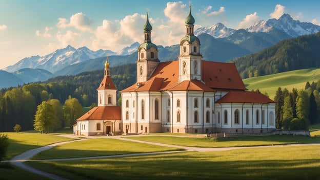 Himmlisches Rokoko in der Wies