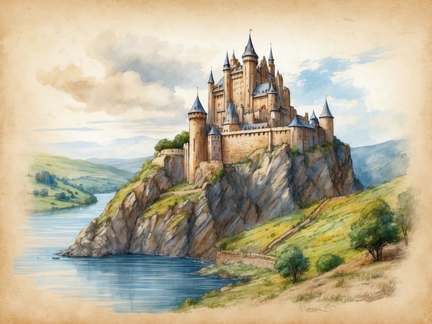 Auf dem Bild ist eine majestätische Burg zu sehen, die an einer Klippe über einem Fluss thront. Diese Szenerie erinnert an die Geschichte von Cochem, einer malerischen Stadt an der Mosel, die für ihre beeindruckende Burg, die Reichsburg Cochem, bekannt ist. Die Burg hat eine lange Geschichte, die bis ins 11. Jahrhundert zurückreicht, und spielte eine strategische Rolle in der Region.Cochem ist auch für ihre wunderbaren Weinlandschaften und historischen Altstadtgassen bekannt, wodurch sie ein beliebtes Ziel für Touristen ist. Die Burg ist ein Symbol für die mittelalterliche Geschichte der Stadt und bietet einen atemberaubenden Ausblick auf die umliegende Landschaft.