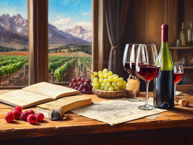 Auf dem Bild sind Weintrauben, Weingläser und eine Flasche Wein zu sehen, mit einem schönen Blick auf Weinberge und Berge im Hintergrund. In Bernkastel-Kues gibt es viele Freizeitaktivitäten, die gut zu diesem Bild passen.Man könnte beispielsweise:1. **Weinproben** in den zahlreichen Weingütern der Region besuchen, um die lokale Weinproduktion kennenzulernen.2. **Wanderungen** entlang der Mosel oder durch die Weinberge unternehmen und die malerische Landschaft genießen.3. **Stadtführungen** durch die Altstadt von Bernkastel-Kues machen, wo man historische Gebäude und Fachwerkhäuser bewundern kann.4. **Fahrradtouren** auf den Radwegen entlang der Mosel unternehmen.Diese Aktivitäten würden das Erlebnis in dieser reizvollen Region ergänzen.