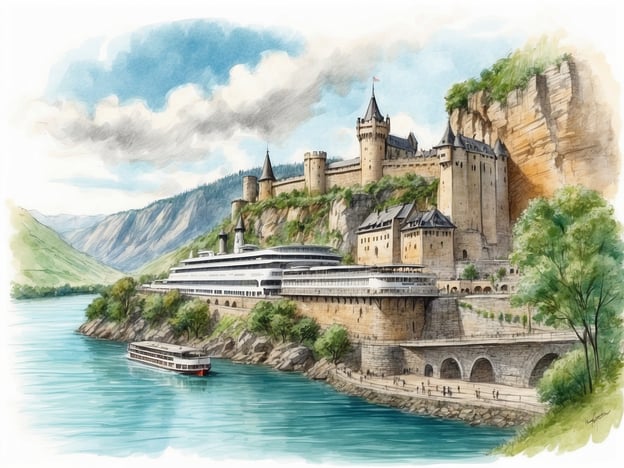 Das Bild zeigt eine malerische Ansicht von Burg Rheinfels in St. Goar, die majestätisch über dem Rhein thront. In und um St. Goar gibt es viele Aktivitäten, die Besucher genießen können:1. **Burgbesuch**: Die Burg Rheinfels ist eine der größten Ruinen am Mittelrhein und bietet beeindruckende Ausblicke sowie interessante Führungen.2. **Schifffahrt auf dem Rhein**: Man kann eine Bootstour auf dem Rhein unternehmen und die wunderschönen Weinberge und anderen Burgen entlang des Flusses bewundern.3. **Wanderungen**: Die Umgebung bietet zahlreiche Wanderwege, darunter den Rheinsteig, der atemberaubende Ausblicke auf den Fluss und die Landschaft ermöglicht.4. **Weinverkostung**: Die Region ist bekannt für ihren Wein. Viele Weingüter bieten Verkostungen an, bei denen man lokale Weine probieren kann.5. **Radfahren**: Es gibt auch schöne Radwege entlang des Rheins, die eine tolle Möglichkeit bieten, die Landschaft zu erkunden.St. Goar ist also ein idealer Ort für Natur- und Geschichtsliebhaber!