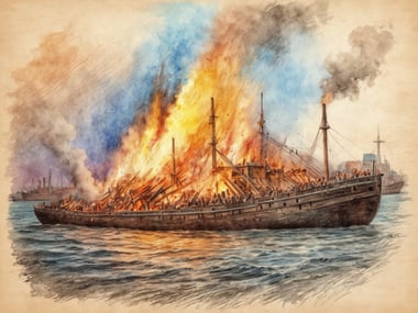 Hamburgs Osterfeuer vom Schiff aus erleben