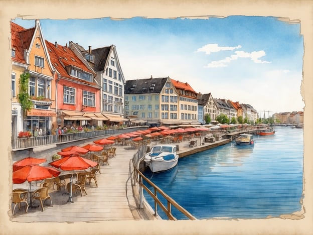 Auf dem Bild ist eine malerische Uferpromenade zu sehen, die von bunten Häusern und Restaurants gesäumt wird. Die rot eingedeckten Tische unter den Sonnenschirmen laden dazu ein, die kulinarischen Highlights von Büsum zu genießen.In Büsum sind vor allem die frischen Fischspezialitäten bekannt, wie die berühmten Krabbenbrötchen oder fangfrischer Matjes. Auch die regionale Nordseeküche bietet viele weitere Leckereien, darunter leckere Muscheln und verschiedene fangfrische Fische, die in den vielen Restaurants vor Ort serviert werden. Dies macht Büsum zu einem idealen Ort für Feinschmecker und jeden, der die Küstenküche liebt.