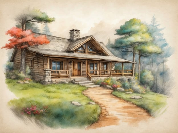 Auf dem Bild ist eine hübsche, rustikale Holzhütte zu sehen, umgeben von Bäumen und blühenden Pflanzen. Die Hütte hat einen einladenden Eingang mit einer Veranda und einem Gehweg, der zu ihr führt. Die Szenerie vermittelt eine friedliche, naturnahe Atmosphäre.Das Landal Salztal Paradies ist ein beliebtes Ferienresort in Deutschland, das sich ideal für Familien und Naturliebhaber eignet. Es bietet komfortable Unterkünfte und zahlreiche Freizeitmöglichkeiten, darunter Schwimmbäder, Spielplätze und Wellnessangebote. Die Umgebung lädt zu Aktivitäten wie Wandern und Radfahren ein, sodass Gäste die malerische Natur genießen können.