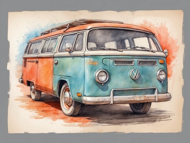 Auf dem Bild ist ein VW Bus zu sehen, der in einem malerischen Stil dargestellt wird. Hier sind einige Tipps für den perfekten Aufenthalt, besonders wenn du mit einem Camper unterwegs bist:1. **Planung der Route**: Informiere dich über malerische Straßen und interessante Sehenswürdigkeiten entlang deines Weges.2. **Komfort im Fahrzeug**: Sorge für eine bequeme Sitzgelegenheit und sorge dafür, dass genügend Platz für Gepäck und Ausrüstung vorhanden ist.3. **Ausrüstung**: Packe Campingutensilien, die dir das Kochen und Entspannen im Freien erleichtern.4. **Natur genießen**: Halte an schönen Plätzen zum Essen oder für Übernachtungen. Die Natur kann eine großartige Kulisse bieten.5. **Flexibel bleiben**: Sei offen für spontane Abstecher oder Planänderungen – manchmal sind die besten Erlebnisse die ungeplanten.6. **Geselligkeit**: Lade Freunde ein oder lerne andere Camper kennen, um Erlebnisse zu teilen und neue Freundschaften zu schließen.Viel Spaß bei deinem Abenteuer!