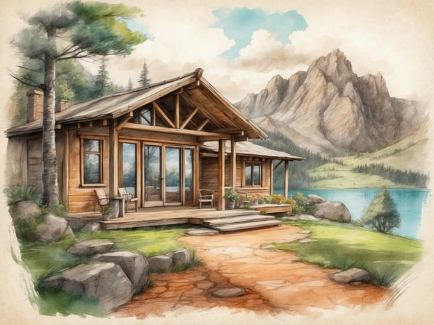 Auf dem Bild ist eine malerische Holz-Hütte zu sehen, umgeben von einer idyllischen Landschaft mit Bergen und einem See. Diese Art von Unterkunft könnte gut zu einem Urlaub in einem Ferienpark wie Landal GreenParks Rabbit Hill passen.Landal GreenParks Rabbit Hill ist ein beliebtes Ziel, das sich in der Natur befindet und eine Vielzahl von Freizeitaktivitäten anbietet. Die Umgebung eignet sich hervorragend für Wanderungen und Erkundungstouren. Die Ferienunterkünfte sind komfortabel und laden dazu ein, die Schönheit der Natur zu genießen. Außerdem gibt es zahlreiche Annehmlichkeiten wie Spielplätze, Schwimmbäder und Sporteinrichtungen, die einen entspannten Aufenthalt garantieren.