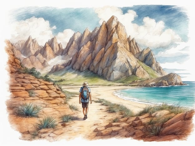 Auf dem Bild ist eine malerische Landschaft zu sehen, die eine Kombination aus Bergen, einem Strand und einem ruhigen Meer darstellt. Diese Umgebung bietet zahlreiche Freizeit- und Erholungsmöglichkeiten.Man könnte hier beispielsweise wandern oder spazieren gehen, um die beeindruckende Natur zu genießen. Auch das Schwimmen im klaren Wasser oder das Entspannen am Strand wären wunderbare Optionen. Zudem eignet sich die Kulisse ideal für Fotografie oder einfach nur für eine Auszeit in der Natur, wo man die frische Luft und die Schönheit der Umgebung erleben kann.