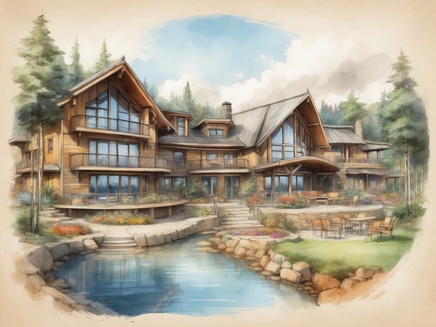 Auf dem Bild ist ein großes, modernes Ferienhaus abgebildet, das von einer schönen Landschaft mit Bäumen umgeben ist. Es könnte sich um eine Unterkunft im Center Parcs handeln, die für Familien und Gruppen ausgelegt ist. Diese Unterkünfte bieten oft komfortable Zimmer, eine voll ausgestattete Küche und einen Wohnbereich.In der Nähe könnte es auch Restaurants geben, wo Gäste regionale und internationale Küche genießen können. Diese Restaurants sind oft kinderfreundlich und bieten eine gemütliche Atmosphäre für entspannte Mahlzeiten nach einem Tag voller Aktivitäten im Park.