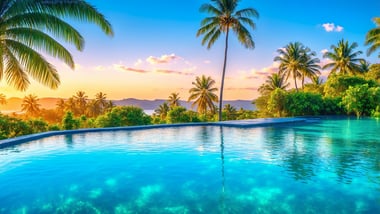 Entspanne am traumhaften Infinity-Pool: Wo Wasser den Himmel küsst
