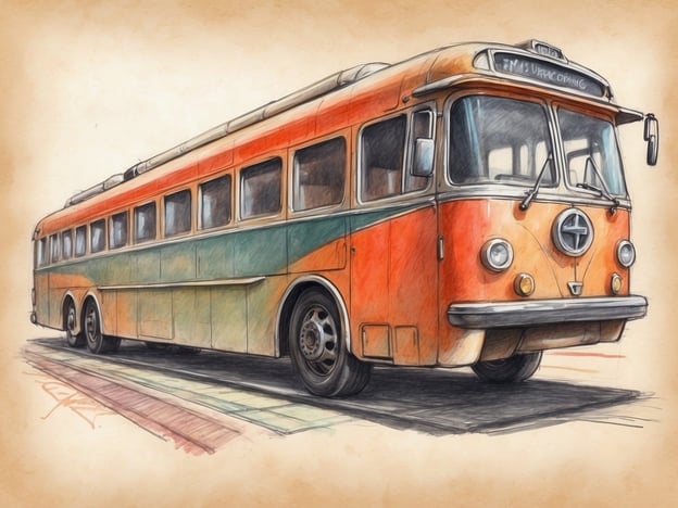 Auf dem Bild ist ein farbenfroher Bus zu sehen, der mit einer orange-grünen Lackierung gestaltet ist.### Anreise und Reisetipps:1. **Fahrt mit dem Bus**: Wenn du in eine Stadt reist, die gute Busverbindungen hat, nutze öffentliche Verkehrsmittel, um flexibel zu sein. Achte auf die Zeitpläne und Plattformen, um die besten Verbindungen zu finden.2. **Tickets im Voraus kaufen**: Um lange Warteschlangen zu vermeiden, kaufe deine Bustickets im Voraus online. Oft gibt es auch Rabatte für Frühbucher.3. **Platzreservierung**: Wenn möglich, reserviere dir einen Platz, besonders bei längeren Fahrten, um sicherzustellen, dass du einen bequemen Sitz bekommst.4. **Packliste**: Denke daran, Snacks, Wasser und Unterhaltung wie Bücher oder Musik für die Reise einzupacken, sodass die Fahrt angenehmer wird.5. **Haltestellen und Sehenswürdigkeiten**: Informiere dich über die Haltestellen und plane gegebenenfalls Zwischenstopps ein, um interessante Orte zu erkunden.Diese Tipps helfen dir, deine Reise mit dem Bus stressfrei und angenehm zu gestalten!
