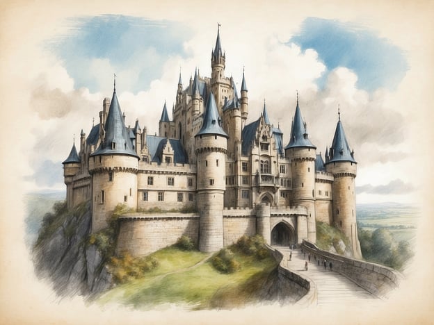 Auf dem Bild ist ein beeindruckendes Schloss mit zahlreichen Türmen und Zinnen zu sehen, das an die reichhaltige Geschichte Belgiens erinnert. Belgien ist bekannt für seine zahlreichen Schlösser und Festungen, die aus verschiedenen Epochen stammen und oft mit bedeutenden historischen Ereignissen verbunden sind.Diese Architektur spiegelt den Einfluss verschiedener Herrscher und Baustile wider, von den gotischen Elementen bis zu den Renaissancezeichnungen. Viele der belgischen Schlösser dienten nicht nur als Wohnsitze des Adels, sondern auch als strategische Verteidigungsanlagen, die das Land während politischer Unruhen schützten. Stellen wie das Schloss von Gravensteen oder das künstlerische Schloss von Beersel zeigen, wie vielseitig die Festungsbaukunst in Belgien ist.Das hier abgebildete Schloss könnte symbolisch für die majestätische Präsenz der belgischen Burgen stehen, die bis heute Touristen anziehen und Geschichten aus vergangenen Zeiten erzählen.