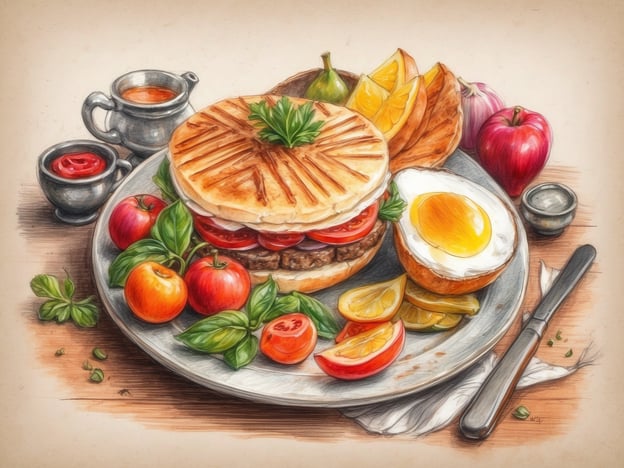 Auf dem Bild ist ein ansprechender Teller mit einem Sandwich, das mit frischen Zutaten wie Tomaten und Salat belegt ist. Dazu gibt es ein weichgekochtes Ei und verschiedene Obstsorten wie Äpfel und Zitrusfrüchte.In Belgien sind kulinarische Entdeckungen besonders vielfältig. Neben den beliebten Waffeln und Pommes sind auch Sandwiches und Gerichte mit frischen Zutaten sehr geschätzt. Die belgische Küche kombiniert lokale Produkte und internationale Einflüsse, was zu herzhaften und leckeren Mahlzeiten führt. Ein Besuch in einem belgischen Café könnte dir helfen, solche Spezialitäten zu probieren und die gastronomische Kultur des Landes zu erleben.