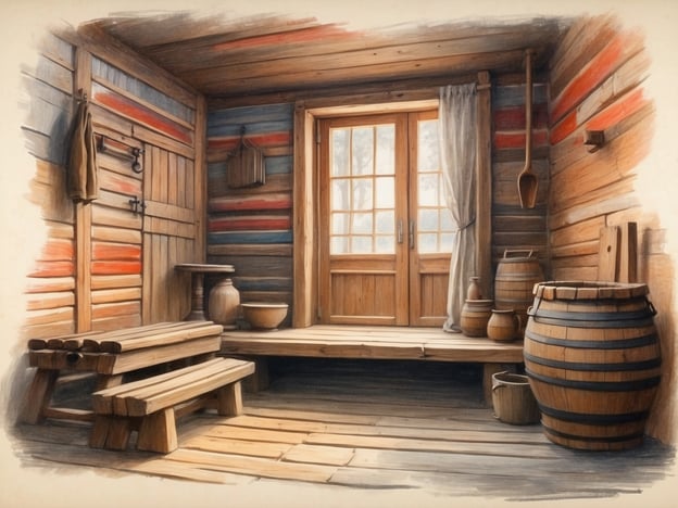 Auf dem Bild ist eine traditionelle estnische Sauna zu sehen, die typisch für die Saunakultur Estlands ist. Die Wände sind aus Holz gefertigt, das oft in hellen und dunklen Farbtönen gestaltet ist, was für den rustikalen Charme solcher Saunen charakteristisch ist.In Estland spielt die Sauna eine zentrale Rolle in der Kultur und im sozialen Leben. Saunarituale sind oft mit Entspannung und Geselligkeit verbunden. Die Esten nutzen die Sauna nicht nur zur Körperpflege, sondern auch zur Stärkung des Geistes und der Gemeinschaft.Typische Traditionen beinhalten das Aufgießen von Wasser auf die heißen Steine, um Dampf zu erzeugen, sowie die Verwendung von Birkenzweigen zum Streicheln des Körpers, was die Durchblutung fördert. Familien und Freunde treffen sich häufig in der Sauna, um Zeit miteinander zu verbringen und sich zu entspannen. Manchmal werden sogar Riten zur Reinigung oder zur Feier besonderer Anlässe vollzogen.Die Sauna ist also ein wichtiger Rückzugsort für Erholung und soziale Interaktion in Estland.