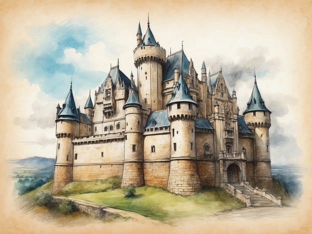 Auf dem Bild ist ein beeindruckendes Schloss zu sehen, das im Stil von mittelalterlicher Architektur gehalten ist. In Dublin gibt es einige kulturelle Sehenswürdigkeiten, die Ähnlichkeiten aufweisen, auch wenn dieses spezifische Bauwerk nicht direkt in Dublin zu finden ist.In Dublin könnte man beispielsweise das Dublin Castle erwähnen, das historische Bedeutung hat und ein beliebter Anziehungspunkt für Touristen ist. Auch die beeindruckenden Türme und die Architektur des Castles erinnern an die zahlreichen Schlösser und Festungen, die es in Irland gibt, wie etwa das Trim Castle, das eine wichtige Rolle in der irischen Geschichte spielte.