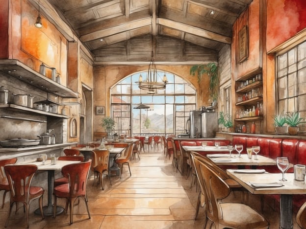 Auf dem Bild ist ein gemütliches, einladendes Restaurant zu sehen, das viel Tageslicht durch große Fenster erhält. Die Einrichtung ist rustikal mit Holzelementen und roten Polsterbänken.Wenn du kulinarische Geheimtipps suchst, jenseits der bekannten Restaurants, schau dir mal folgende Optionen an:1. **Kochkurse**: Oft bieten lokale Küchen oder Märkte Kochkurse an, wo du traditionelle Gerichte selbst zubereiten kannst. Dabei lernst du nicht nur die Zubereitung, sondern auch interessante Geschichten über die Zutaten.2. **Street Food Märkte**: Diese versteckten Perlen halten oft authentische und preiswerte Gerichte bereit, die nicht auf den üblichen Touristenpfaden liegen. Es lohnt sich, die lokalen Essensstände zu erkunden.3. **Familiengeführte Lokale**: Frag Einheimische nach ihren Lieblingsrestaurants, die oft von Familien betrieben werden. Diese Orte bieten authentische hausgemachte Küche und besondere Rezepte.4. **Food Tours**: Nimm an einer geführten Food Tour teil, die dich abseits der üblichen Pfade führt, wo du die besten lokalen Speisen probieren kannst.5. **Marktbeschicker**: In vielen Städten gibt es Marktstände, die frische, lokale Produkte anbieten. Probiere dort die regionalen Spezialitäten und frage die Verkäufer nach ihren Empfehlungen.Viel Spaß beim Ent