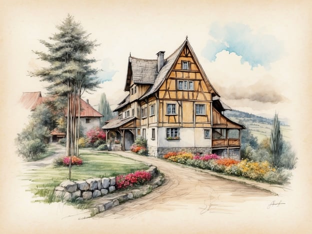 Auf dem Bild ist ein charmantes, traditionelles Fachwerkhaus zu sehen, umgeben von einem gepflegten Garten mit bunten Blumen. Die ländliche Umgebung lädt zu einem friedlichen Aufenthalt ein.**Reisetipps:**- **Erkunden Sie die Umgebung:** Nutzen Sie die Gelegenheit, Spaziergänge in der Natur zu machen und die malerische Landschaft zu genießen.- **Besuchen Sie lokale Attraktionen:** Informieren Sie sich über historische Stätten oder lokale Festivals in der Nähe.**Unterkünfte:**- **Fachwerkhäuser:** Übernachten Sie in einem der vielen historischen Fachwerkhäuser in der Region, die oft als Ferienwohnungen angeboten werden.- **Landgasthöfe:** Suchen Sie nach gemütlichen Landgasthöfen, die regionale Küche und eine authentische Atmosphäre bieten.
