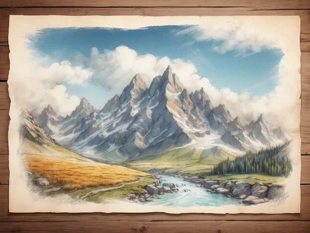 Auf dem Bild ist eine malerische Berglandschaft mit majestätischen Gebirgen, einer grünen Wiese und einem klaren Fluss zu sehen. Diese Art von Landschaft erinnert an die beeindruckende Natur Liechtensteins, das von den Alpen geprägt ist.Liechtenstein ist bekannt für seine atemberaubenden Berge, die sich ideal für Wanderungen und Skisport eignen. Die Region hat nicht nur eine bemerkenswerte Natur, sondern auch eine reiche Kultur, die von traditioneller Architektur, Kunst und Veranstaltungen geprägt ist. Die Natur spielt eine zentrale Rolle im Leben der Liechtensteiner und inspiriert sowohl lokale Traditionen als auch moderne Kunstwerke.Die Berglandschaften sind ein beliebtes Motiv in der liechtensteinischen Malerei, das die Beziehung zwischen der Natur und den Menschen in dieser kleinen, aber kulturreichen Nation widerspiegelt.