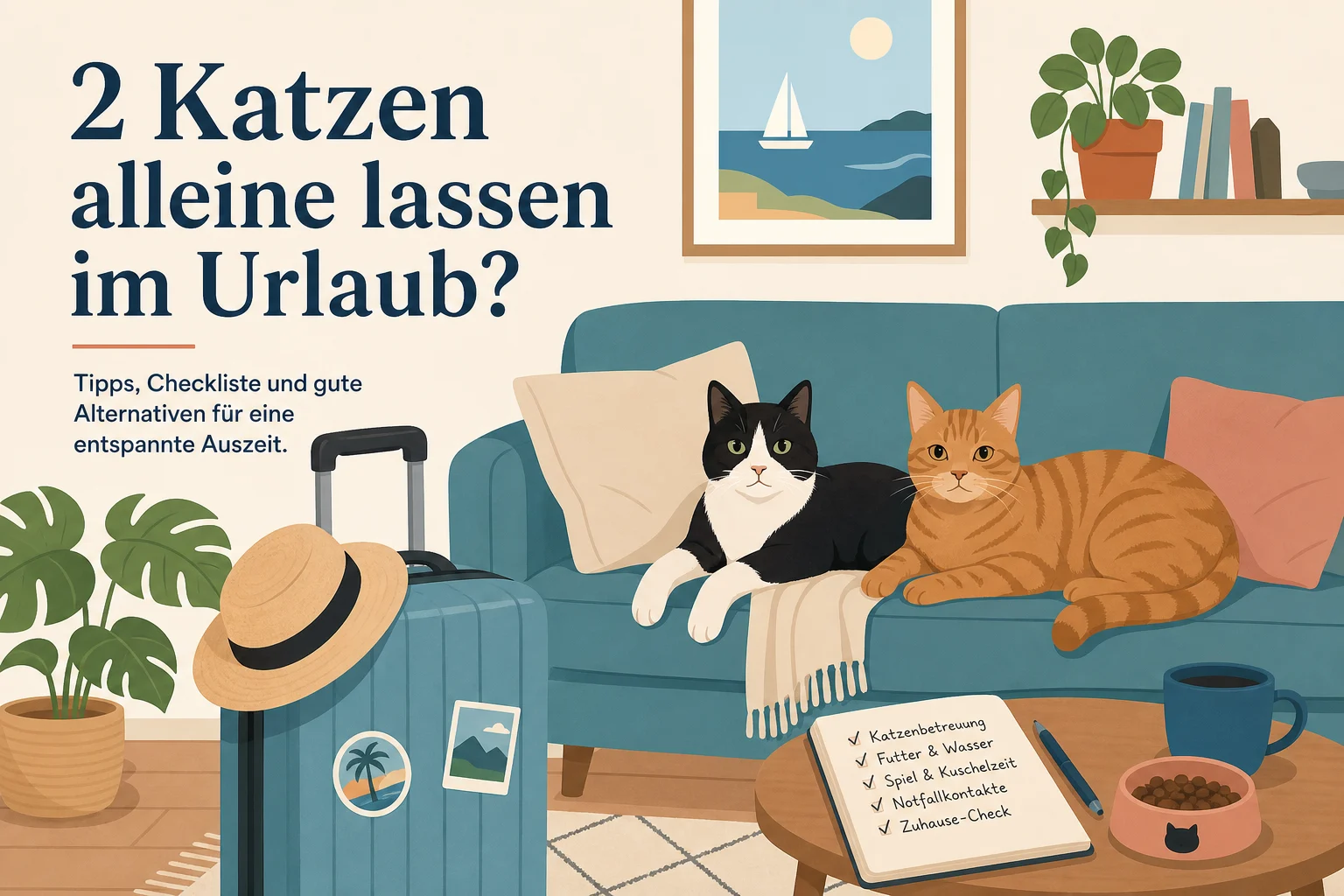 2 Katzen alleine lassen im Urlaub?